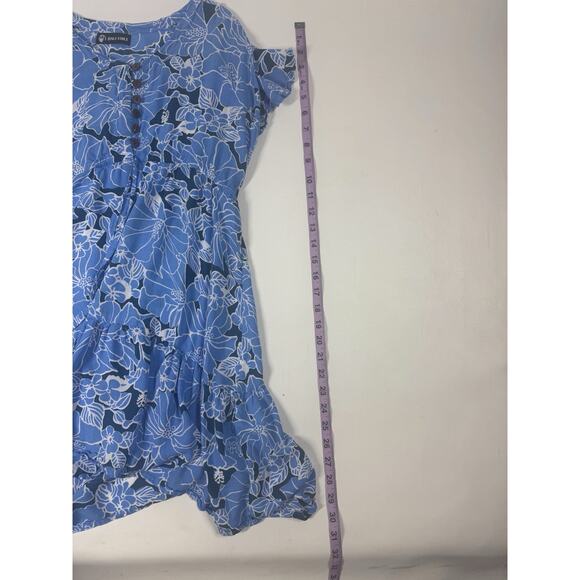 Bali Voile Tropical Dress Floral Wood Button Tie Waist Medium Beach Resort Wear - Picture 5 of 11